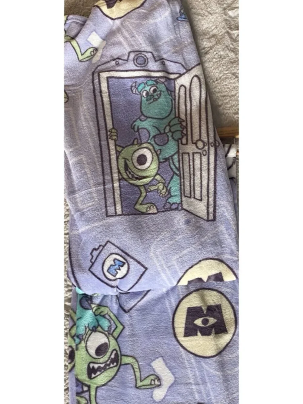 Disney‎ Pixar Monsters Inc Throw Blanket 50”X 70” Sully Mike Boo VIRAL NEW